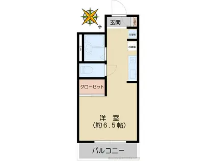 ベルトゥリーハウス(1K/1階)の間取り写真