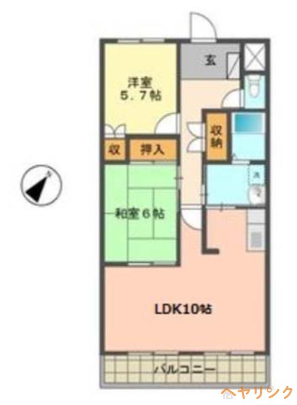 ラピュタ(2LDK/5階)の間取り写真