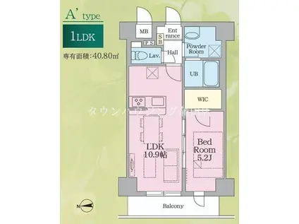 SSH萩中(1LDK/7階)の間取り写真