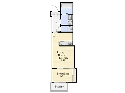 T-SQUARE甲南山手(1LDK/2階)の間取り写真