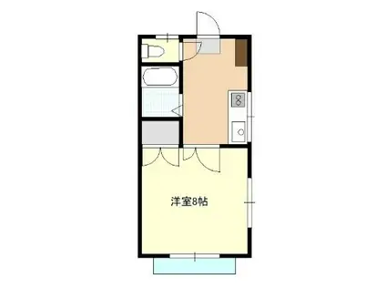 バチュラーII(1K/2階)の間取り写真