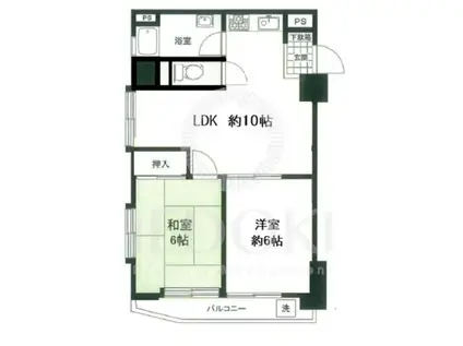 パラスト目黒(2LDK/6階)の間取り写真