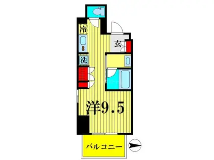 プラウドフラット森下IV(ワンルーム/2階)の間取り写真