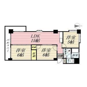 ハイタウンみずほII(2LDK/8階)の間取り写真
