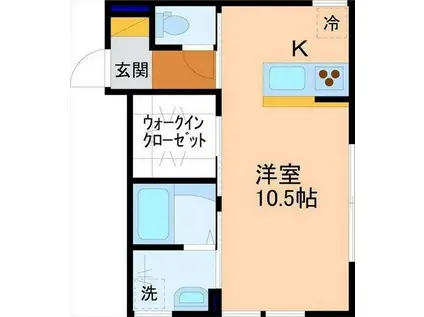 セシボン19(ワンルーム/2階)の間取り写真