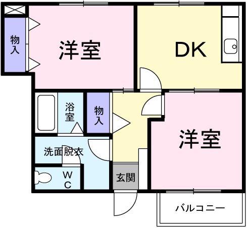 サニーコートパルC(2DK/1階)の間取り写真