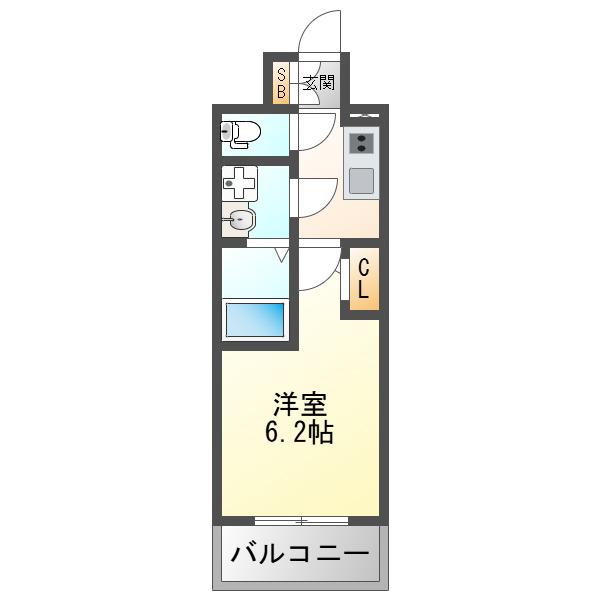 エスリード大阪デュアルゲート(1K/10階)の間取り写真