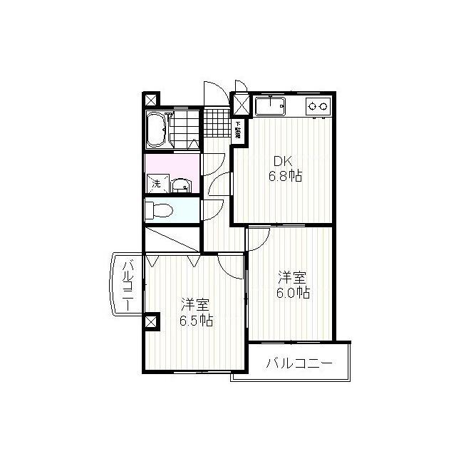 ヴィラメゾン TAKASAGO(2DK/3階)の間取り写真