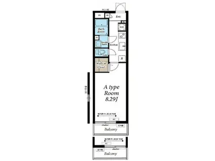 ドリームポートK・II(1K/1階)の間取り写真
