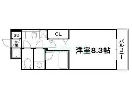 べラジオ京都東山II(1K/4階)の間取り写真