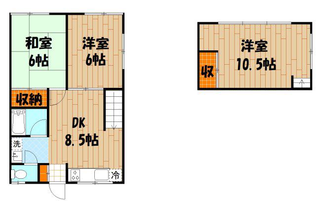 ハイツ遠藤(3DK/1階)の間取り写真