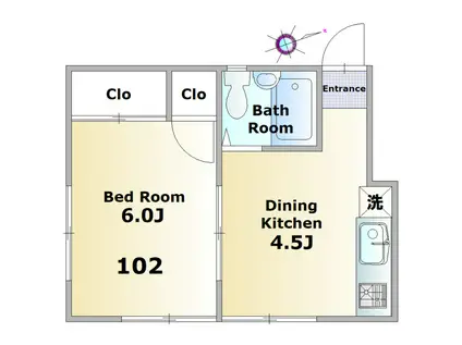 SK松波(1DK/1階)の間取り写真