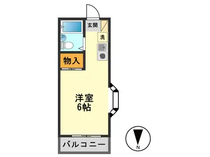 ガーデンシティ21(1K/4階)の間取り写真