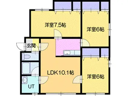 サンライズマンション(3LDK/2階)の間取り写真
