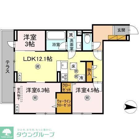 D-KUUTIO(3LDK/1階)の間取り写真