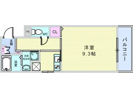 ウェスツォーネ(1K/2階)の間取り写真