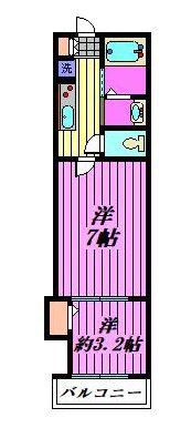 MARK DUO東岩槻(2K/3階)の間取り写真