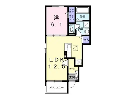 ミライズテラス(1LDK/1階)の間取り写真