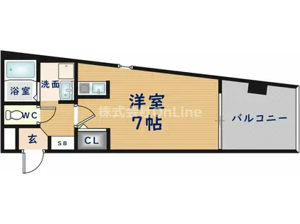 ラトゥールナガセ(ワンルーム/2階)の間取り写真
