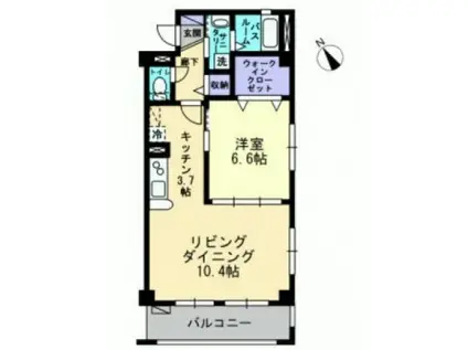 フォブール寺川(1LDK/3階)の間取り写真