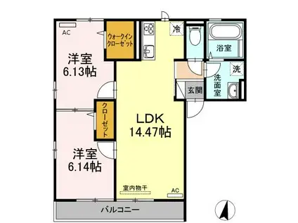 YT VILLA(2LDK/3階)の間取り写真