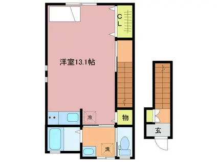 D-BOX桜谷(ワンルーム/2階)の間取り写真