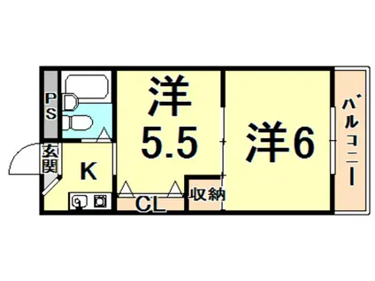 アルカディアマーユ(2K/1階)の間取り写真