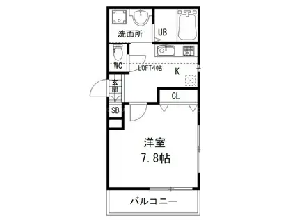 マージュ・和生(1K/2階)の間取り写真