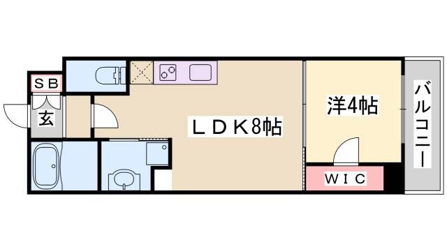 ブエナビスタ神戸駅前(1LDK/2階)の間取り写真