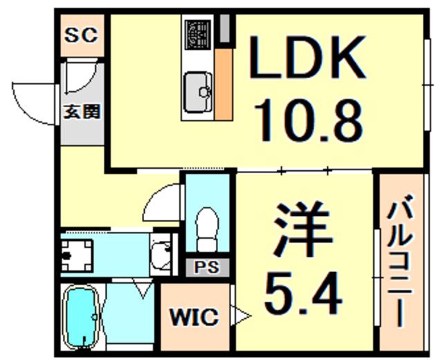 YS COURT(1LDK/3階)の間取り写真