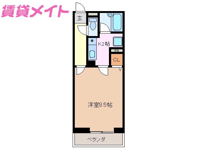 VERDE(1K/1階)の間取り写真