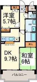 エクセレントみずの(2LDK/5階)の間取り写真