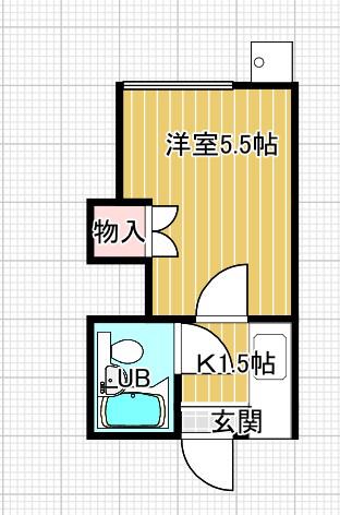 ハイツベルツリー(ワンルーム/1階)の間取り写真
