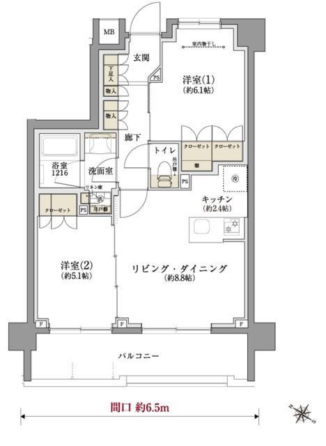 TENAS千歳船橋(2LDK/3階)の間取り写真