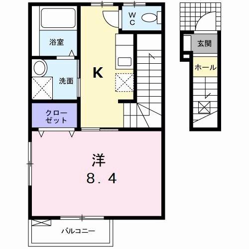 BE-KREIS(1K/2階)の間取り写真