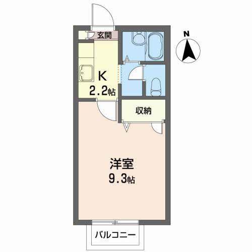 リーフス(1K/2階)の間取り写真