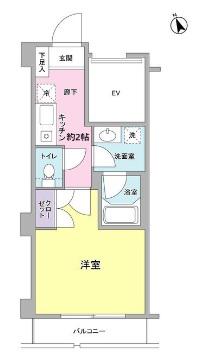エストソーレ(1K/3階)の間取り写真