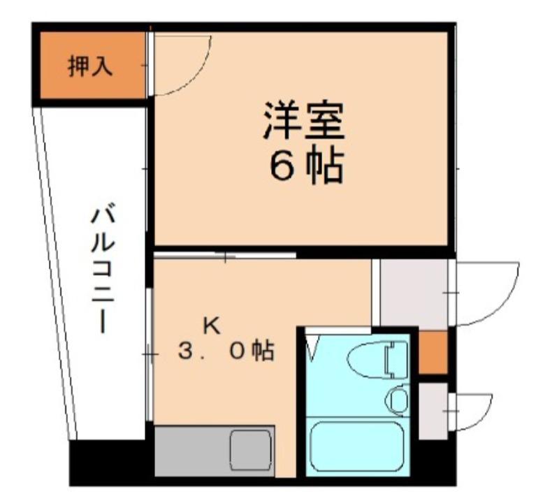 小倉ホースビル(1K/4階)の間取り写真