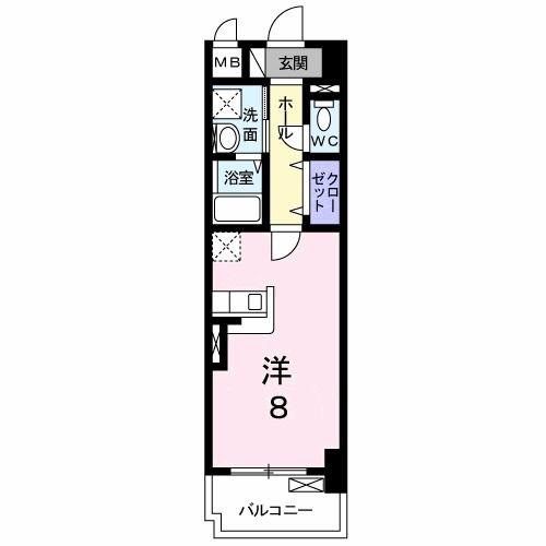 ブライクT27(ワンルーム/2階)の間取り写真