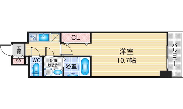 CRESTTAPP金山(1K/13階)の間取り写真