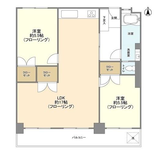 マンションニュー恵比寿(2LDK/7階)の間取り写真