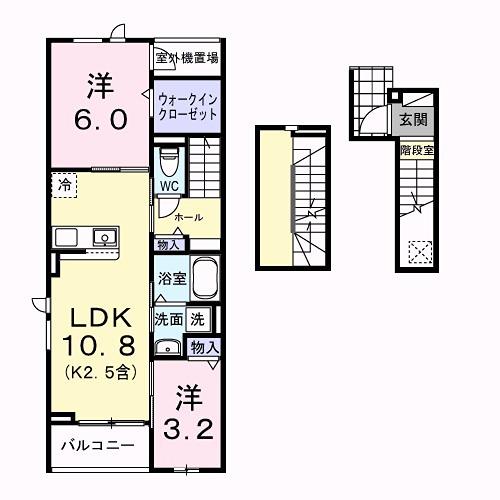 ルシアン(2LDK/3階)の間取り写真