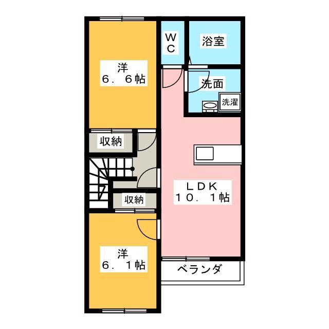 セピアパレス(2LDK/2階)の間取り写真