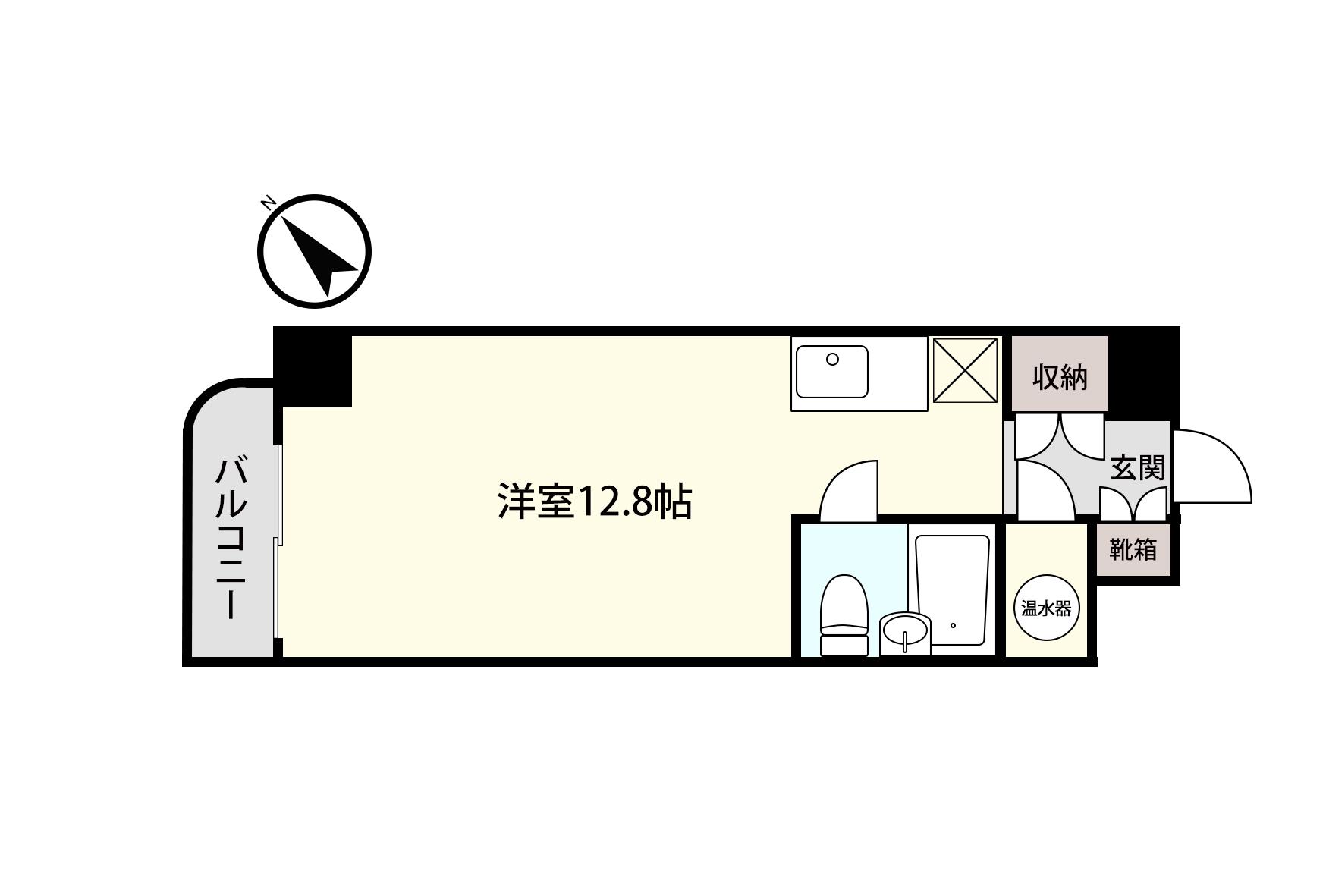 本町通桜苑ビル(ワンルーム/8階)の間取り写真