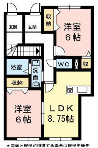 メゾン中村(2LDK/1階)の間取り写真