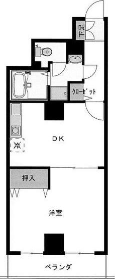 レジデンスカープ今池(1DK/5階)の間取り写真