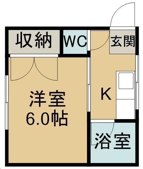 第三コーポ金丸(1K/1階)の間取り写真