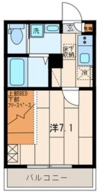 セレマーレV 西日暮里(1K/1階)の間取り写真