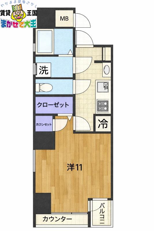 Jプレイス(1K/2階)の間取り写真