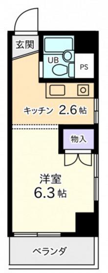 カーサ舟入(1K/5階)の間取り写真